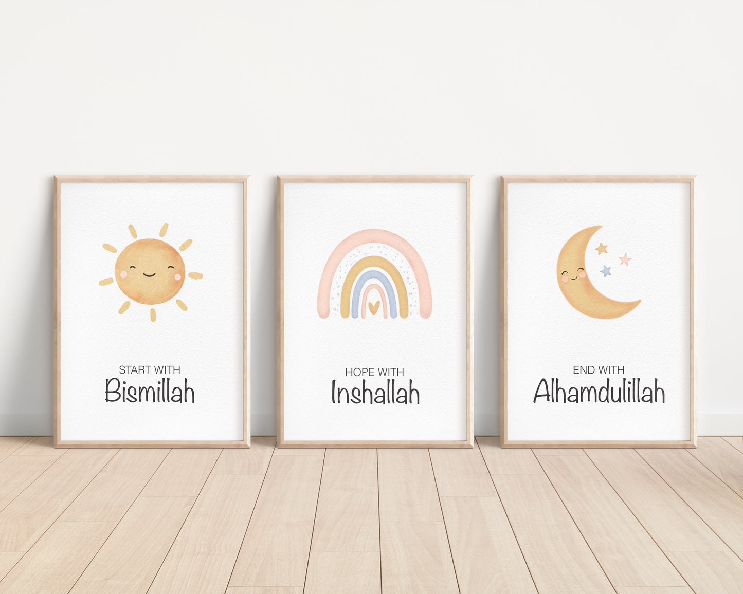 Poster-Bundle "Bismillah, Inshallah, Alhamdulillah"